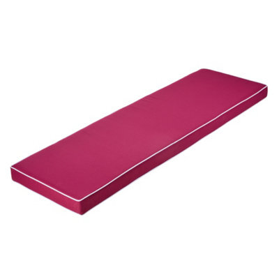 Alfresia Wine Red 3 Seater Garden Bench Cushion, 153Cm Wide, Filled With Thick Luxury Foam - image 1