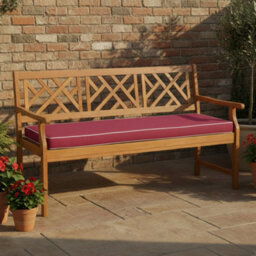 Alfresia Wine Red 3 Seater Garden Bench Cushion, 153Cm Wide, Filled With Thick Luxury Foam - thumbnail 2