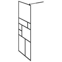 Walplus Walk-In Shower Wall With Clear Esg Glass 80X195 Cm Black - thumbnail 4