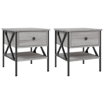 Berkfield Industrial Bedside Tables 2 Pcs Grey Sonoma 40X42X45 Cm Engineered Wood - image 1