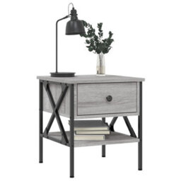 Berkfield Industrial Bedside Tables 2 Pcs Grey Sonoma 40X42X45 Cm Engineered Wood - thumbnail 3
