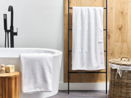 Beliani Set Of 2 Towels Mitiaro Terry Cotton White - thumbnail 2