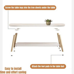 White 2 Layer Coffee Table Cloud Tea Table Modern Living Room Desk W/ Storage Shelf - thumbnail 3