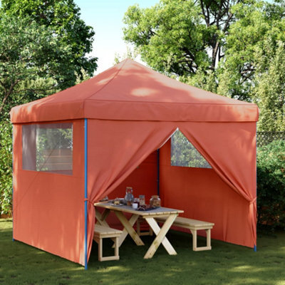 Walplus Foldable Party Tent Garden Gazebo Canopy Pop-Up With 4 Sidewalls Terracotta - image 1