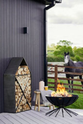 Ivyline House Sculptural Log Storage Natural Black H125Cm W70Cm - thumbnail 5