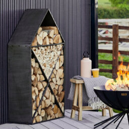 Ivyline House Sculptural Log Storage Natural Black H125Cm W70Cm - thumbnail 4
