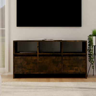 Walplus Tv Cabinet Smoked Oak 102X37.5X52.5 Cm Engineered Wood - image 1