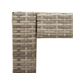 Walplus Garden Side Table With Wooden Top Grey 100X40X75 Cm Poly Rattan - thumbnail 9