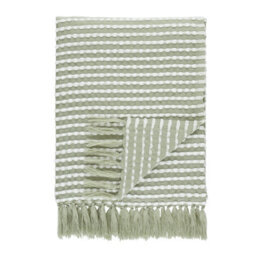 Catherine Lansfield Stab Stitch Embellished 125X150 Cm Blanket Throw Sage Green - thumbnail 6