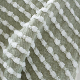 Catherine Lansfield Stab Stitch Embellished 125X150 Cm Blanket Throw Sage Green - thumbnail 2