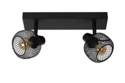 Lucide Maren Retro Twin Ceiling Spotlight - 2Xe14 - Black - thumbnail 2