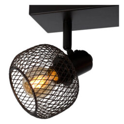 Lucide Maren Retro Twin Ceiling Spotlight - 2Xe14 - Black - thumbnail 6