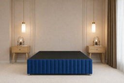 "Nexus Verona Plush Divan, Navy, 26"" Hb + 12"" Fb, No Drawers, Open Coil Mattress, Small Single" - thumbnail 4