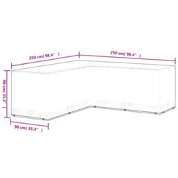 Vidaxl Garden Furniture Cover L-Shaped 12 Eyelets 250X90X90 Cm Garden Furniture Covers - thumbnail 7