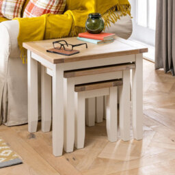 The Furniture Market Cheshire Cream Painted Nest Of 3 Side Tables - thumbnail 2