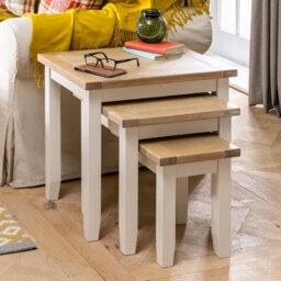 The Furniture Market Cheshire Cream Painted Nest Of 3 Side Tables