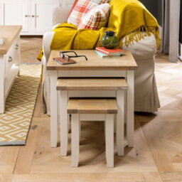 The Furniture Market Cheshire Cream Painted Nest Of 3 Side Tables - thumbnail 4