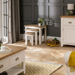 The Furniture Market Cheshire Cream Painted Nest Of 3 Side Tables - thumbnail 5