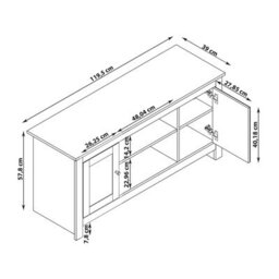 Dorel Home Loft24 Emerald Tv Stand With 2 Doors In Oak - thumbnail 2