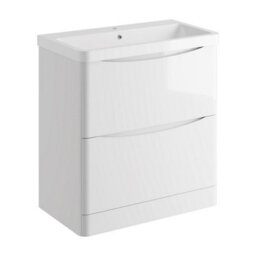 Affine 800mm Bathroom Vanity Unit Floorstanding Furniture Cabinet Sink Soft Close White - thumbnail 4