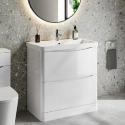 Affine 800mm Bathroom Vanity Unit Floorstanding Furniture Cabinet Sink Soft Close White - thumbnail 2