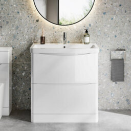 Aveli 800mm Bathroom Vanity Unit Floorstanding Furniture Cabinet Sink Soft Close White