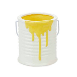 Balvi Yellow Paint Can Tin Home Office, School Desk Organiser Plastic Pen Pot Holder - thumbnail 3