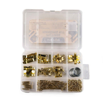 201Pc Picture Hanging Kit Hooks Nails Wire Frame Hanging Hardware Set - image 1
