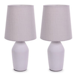 Valuelights Arlo Set Of 2 - Lilac Ceramic Table Lamps With Tapered Shade - thumbnail 2