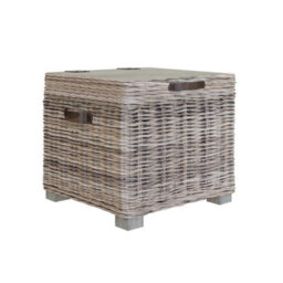 Fwstyle Kubu Rattan Lift Up Greywash Pine Storage Side Table Ready Assembled - thumbnail 3