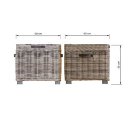 Fwstyle Kubu Rattan Lift Up Greywash Pine Storage Side Table Ready Assembled - thumbnail 6