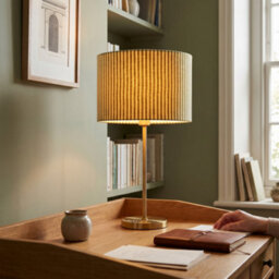 Happy Homewares Olive Green Thin Striped Linen Fabric Lamp Shade With Inner Lining - thumbnail 6