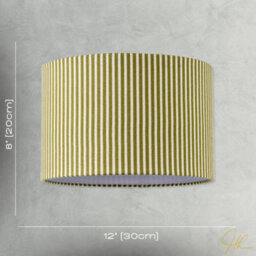 Happy Homewares Olive Green Thin Striped Linen Fabric Lamp Shade With Inner Lining - thumbnail 7