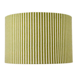 Happy Homewares Olive Green Thin Striped Linen Fabric Lamp Shade With Inner Lining - thumbnail 4