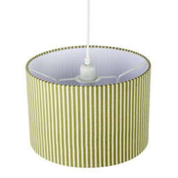 Happy Homewares Olive Green Thin Striped Linen Fabric Lamp Shade With Inner Lining - thumbnail 3