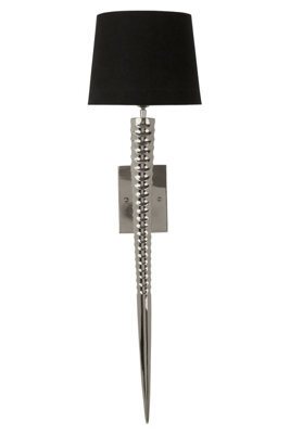 Orsina Wall Light With Tapered Screw Textured Base, High Gloss Nickel Finish Stainless Steel Frame - image 1