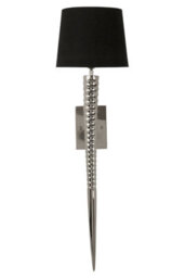 Orsina Wall Light With Tapered Screw Textured Base, High Gloss Nickel Finish Stainless Steel Frame - thumbnail 1