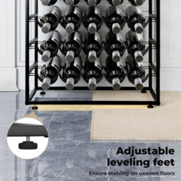 Levede Wine Rack 30 Bottles Freestanding Floor Wooden Top Wine Shelves - thumbnail 8