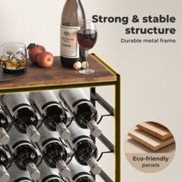 Levede Wine Rack 30 Bottles Freestanding Floor Wooden Top Wine Shelves - thumbnail 7