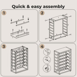 Levede Wine Rack 30 Bottles Freestanding Floor Wooden Top Wine Shelves - thumbnail 9