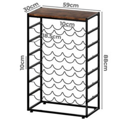 Levede Wine Rack 30 Bottles Freestanding Floor Wooden Top Wine Shelves - thumbnail 4