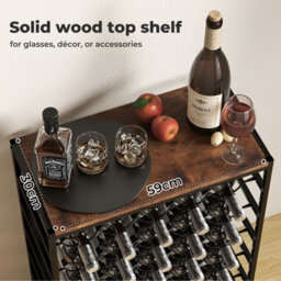 Levede Wine Rack 30 Bottles Freestanding Floor Wooden Top Wine Shelves - thumbnail 6