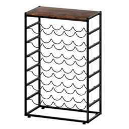 Levede Wine Rack 30 Bottles Freestanding Floor Wooden Top Wine Shelves - thumbnail 2