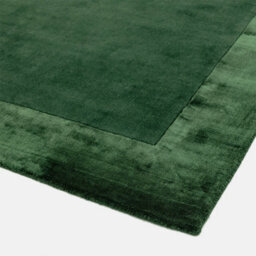 Green Bordered Wool Handmade Luxurious Modern Plain Easy To Clean Rug For Dining Room Bedroom And Living Room-160Cm X 230Cm - thumbnail 4