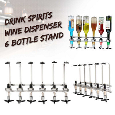 Darphe Wall Mounted 6 Bottle Wine Dispenser Rack Adjustable Aluminium Spirit Bottle Holder - image 1