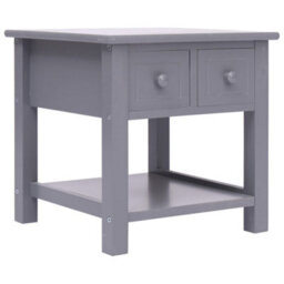 Vidaxl Side Table Grey 40X40X40 Cm Paulownia Wood