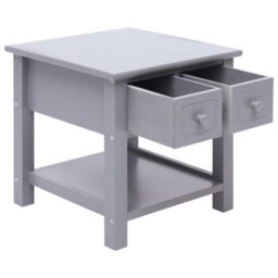 Vidaxl Side Table Grey 40X40X40 Cm Paulownia Wood - thumbnail 4