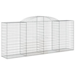 Berkfield Durable Arched Gabion Baskets 7 Pcs 300X50X120/140 Cm Galvanised Iron - thumbnail 3