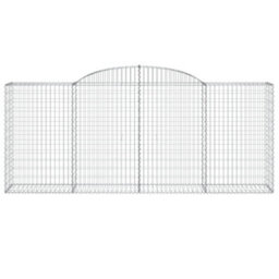 Berkfield Durable Arched Gabion Baskets 7 Pcs 300X50X120/140 Cm Galvanised Iron - thumbnail 4