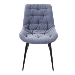 Darphe Grey Teddy Fleece Dining Chair With Tufted Back And Black Iron Legs, 54Cm W X 59Cm D X 87Cm H - thumbnail 5